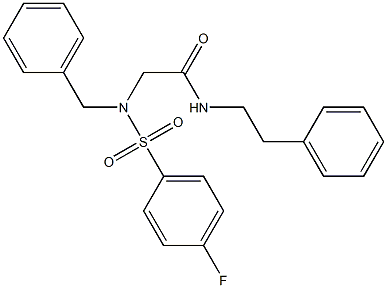 2-{benzyl[(4-fluorophenyl)sulfonyl]amino}-N-(2-phenylethyl)acetamide 구조식 이미지