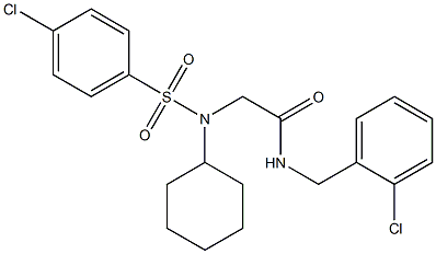 N-(2-chlorobenzyl)-2-[[(4-chlorophenyl)sulfonyl](cyclohexyl)amino]acetamide 구조식 이미지