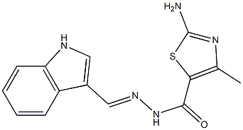 2-amino-N'-(1H-indol-3-ylmethylene)-4-methyl-1,3-thiazole-5-carbohydrazide Structure