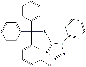 5-{[(3-chlorophenyl)(diphenyl)methyl]sulfanyl}-1-phenyl-1H-tetraazole Structure