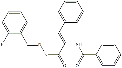 N-(1-{[2-(2-fluorobenzylidene)hydrazino]carbonyl}-2-phenylvinyl)benzamide Structure