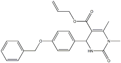 allyl 4-[4-(benzyloxy)phenyl]-1,6-dimethyl-2-oxo-1,2,3,4-tetrahydro-5-pyrimidinecarboxylate Structure