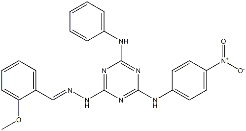 2-methoxybenzaldehyde (4-anilino-6-{4-nitroanilino}-1,3,5-triazin-2-yl)hydrazone 구조식 이미지