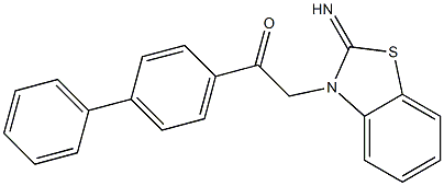 1-[1,1'-biphenyl]-4-yl-2-(2-imino-1,3-benzothiazol-3(2H)-yl)ethanone Structure