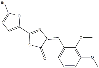 2-(5-bromo-2-furyl)-4-(2,3-dimethoxybenzylidene)-1,3-oxazol-5(4H)-one 구조식 이미지