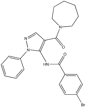 N-[4-(1-azepanylcarbonyl)-1-phenyl-1H-pyrazol-5-yl]-4-bromobenzamide 구조식 이미지