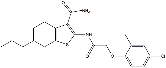 2-{[(4-chloro-2-methylphenoxy)acetyl]amino}-6-propyl-4,5,6,7-tetrahydro-1-benzothiophene-3-carboxamide Structure