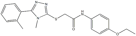 N-[4-(ethyloxy)phenyl]-2-{[4-methyl-5-(2-methylphenyl)-4H-1,2,4-triazol-3-yl]sulfanyl}acetamide 구조식 이미지