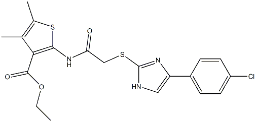 ethyl 2-[({[4-(4-chlorophenyl)-1H-imidazol-2-yl]sulfanyl}acetyl)amino]-4,5-dimethyl-3-thiophenecarboxylate Structure