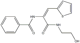 N-[1-{[(2-hydroxyethyl)amino]carbonyl}-2-(2-thienyl)vinyl]benzamide 구조식 이미지