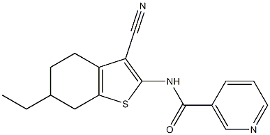 N-(3-cyano-6-ethyl-4,5,6,7-tetrahydro-1-benzothien-2-yl)nicotinamide Structure