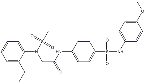 2-[2-ethyl(methylsulfonyl)anilino]-N-{4-[(4-methoxyanilino)sulfonyl]phenyl}acetamide Structure