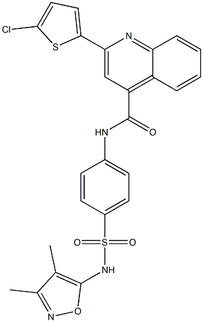 2-(5-chloro-2-thienyl)-N-(4-{[(3,4-dimethyl-5-isoxazolyl)amino]sulfonyl}phenyl)-4-quinolinecarboxamide 구조식 이미지