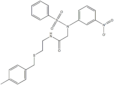 2-[3-nitro(phenylsulfonyl)anilino]-N-{2-[(4-methylbenzyl)sulfanyl]ethyl}acetamide Structure