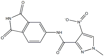 N-(1,3-dioxo-2,3-dihydro-1H-isoindol-5-yl)-4-nitro-1-methyl-1H-pyrazole-3-carboxamide Structure