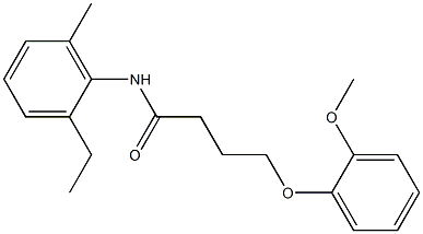 N-(2-ethyl-6-methylphenyl)-4-(2-methoxyphenoxy)butanamide 구조식 이미지