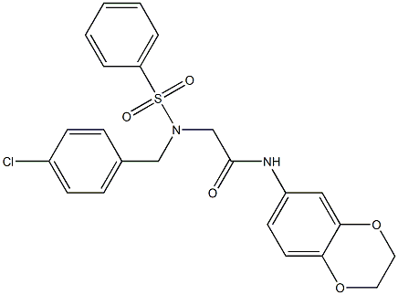 2-[(4-chlorobenzyl)(phenylsulfonyl)amino]-N-(2,3-dihydro-1,4-benzodioxin-6-yl)acetamide Structure