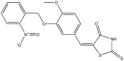 5-[3-({2-nitrobenzyl}oxy)-4-methoxybenzylidene]-2-thioxo-1,3-thiazolidin-4-one Structure