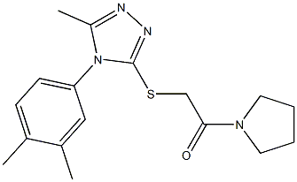 4-(3,4-dimethylphenyl)-5-methyl-4H-1,2,4-triazol-3-yl 2-oxo-2-(1-pyrrolidinyl)ethyl sulfide Structure