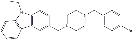 3-{[4-(4-bromobenzyl)-1-piperazinyl]methyl}-9-ethyl-9H-carbazole Structure