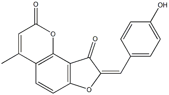 8-(4-hydroxybenzylidene)-4-methyl-2H-furo[2,3-h]chromene-2,9(8H)-dione 구조식 이미지