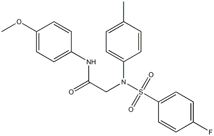 2-[[(4-fluorophenyl)sulfonyl](4-methylphenyl)amino]-N-[4-(methyloxy)phenyl]acetamide Structure