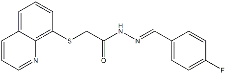 N'-(4-fluorobenzylidene)-2-(8-quinolinylsulfanyl)acetohydrazide 구조식 이미지