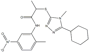 2-[(5-cyclohexyl-4-methyl-4H-1,2,4-triazol-3-yl)sulfanyl]-N-{5-nitro-2-methylphenyl}propanamide Structure