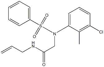 N-allyl-2-[3-chloro-2-methyl(phenylsulfonyl)anilino]acetamide Structure