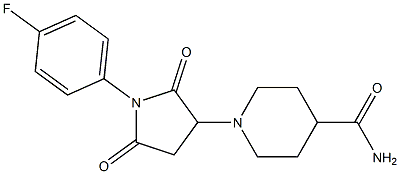 1-[1-(4-fluorophenyl)-2,5-dioxo-3-pyrrolidinyl]-4-piperidinecarboxamide Structure