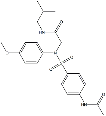 2-({[4-(acetylamino)phenyl]sulfonyl}-4-methoxyanilino)-N-isobutylacetamide 구조식 이미지