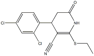 4-(2,4-dichlorophenyl)-2-(ethylsulfanyl)-6-oxo-1,4,5,6-tetrahydro-3-pyridinecarbonitrile 구조식 이미지