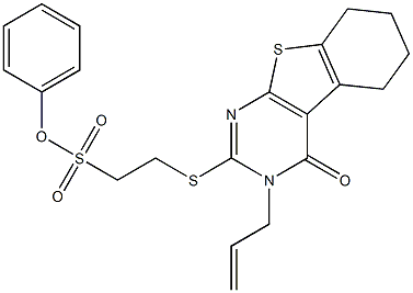 phenyl 2-[(3-allyl-4-oxo-3,4,5,6,7,8-hexahydro[1]benzothieno[2,3-d]pyrimidin-2-yl)sulfanyl]ethanesulfonate 구조식 이미지