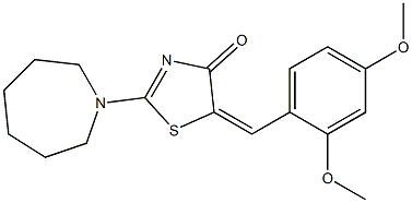 2-(1-azepanyl)-5-(2,4-dimethoxybenzylidene)-1,3-thiazol-4(5H)-one Structure