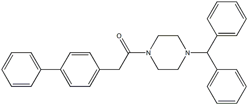 1-benzhydryl-4-([1,1'-biphenyl]-4-ylacetyl)piperazine 구조식 이미지