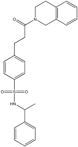 4-[3-(3,4-dihydro-2(1H)-isoquinolinyl)-3-oxopropyl]-N-(1-phenylethyl)benzenesulfonamide Structure