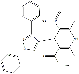 methyl 4-(1,3-diphenyl-1H-pyrazol-4-yl)-5-nitro-2,6-dimethyl-1,4-dihydro-3-pyridinecarboxylate Structure