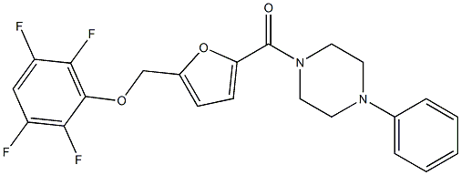 1-phenyl-4-{5-[(2,3,5,6-tetrafluorophenoxy)methyl]-2-furoyl}piperazine Structure