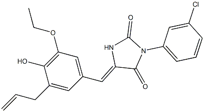 5-(3-allyl-5-ethoxy-4-hydroxybenzylidene)-3-(3-chlorophenyl)-2,4-imidazolidinedione 구조식 이미지