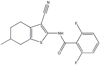 N-(3-cyano-6-methyl-4,5,6,7-tetrahydro-1-benzothien-2-yl)-2,6-difluorobenzamide Structure