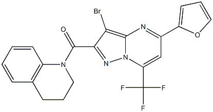 1-{[3-bromo-5-(2-furyl)-7-(trifluoromethyl)pyrazolo[1,5-a]pyrimidin-2-yl]carbonyl}-1,2,3,4-tetrahydroquinoline Structure