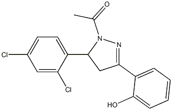 2-[1-acetyl-5-(2,4-dichlorophenyl)-4,5-dihydro-1H-pyrazol-3-yl]phenol Structure