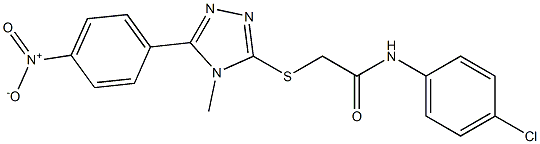 N-(4-chlorophenyl)-2-[(5-{4-nitrophenyl}-4-methyl-4H-1,2,4-triazol-3-yl)sulfanyl]acetamide 구조식 이미지