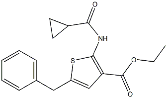 ethyl 5-benzyl-2-[(cyclopropylcarbonyl)amino]-3-thiophenecarboxylate 구조식 이미지