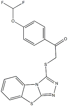 1-[4-(difluoromethoxy)phenyl]-2-([1,2,4]triazolo[3,4-b][1,3]benzothiazol-3-ylsulfanyl)ethanone 구조식 이미지