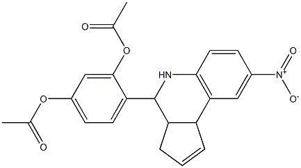 3-(acetyloxy)-4-{8-nitro-3a,4,5,9b-tetrahydro-3H-cyclopenta[c]quinolin-4-yl}phenyl acetate 구조식 이미지