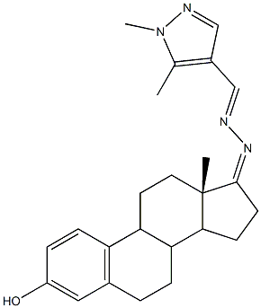 1,5-dimethyl-1H-pyrazole-4-carbaldehyde [3-hydroxyestra-1,3,5(10)-trien-17-ylidene]hydrazone Structure