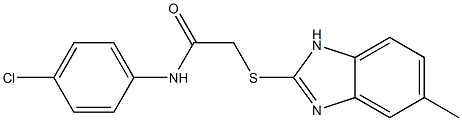 N-(4-chlorophenyl)-2-[(5-methyl-1H-benzimidazol-2-yl)sulfanyl]acetamide Structure