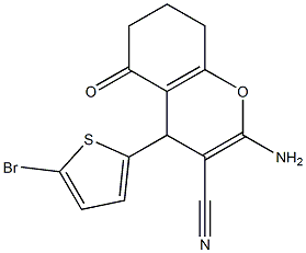 2-amino-4-(5-bromo-2-thienyl)-5-oxo-5,6,7,8-tetrahydro-4H-chromene-3-carbonitrile 구조식 이미지