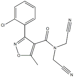 3-(2-chlorophenyl)-N,N-bis(cyanomethyl)-5-methyl-4-isoxazolecarboxamide Structure